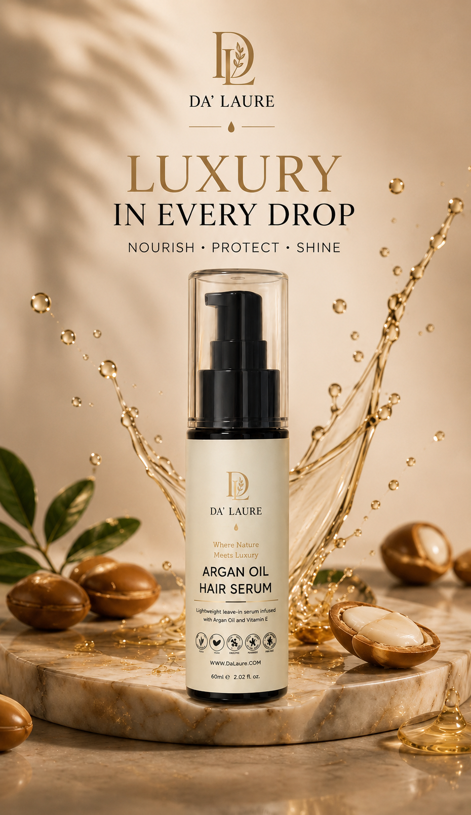 DA' LAURE ARGAN OIL HAIR SERUM
